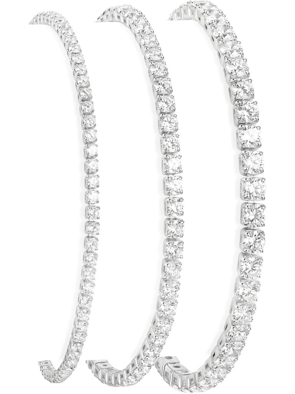 Adjustable 3PCS Tennis Bracelet Set – Dazzling Silver and Gold Jewelry for Women